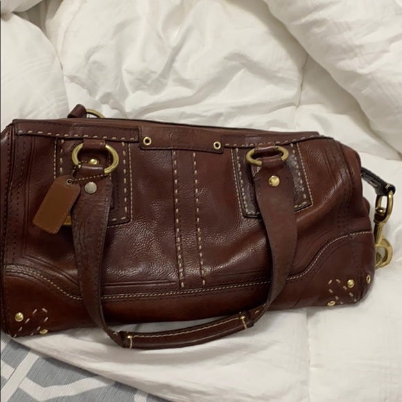 Coach Whiskey Leather Andrea Hampton Satchel - Picture 3 of 10